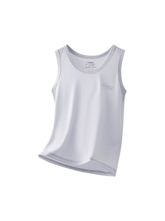 Girls Summer Undershirt Basic Cotton Tees Sleeveless Round Neck Cotton Tank Tops 1-9 Years
