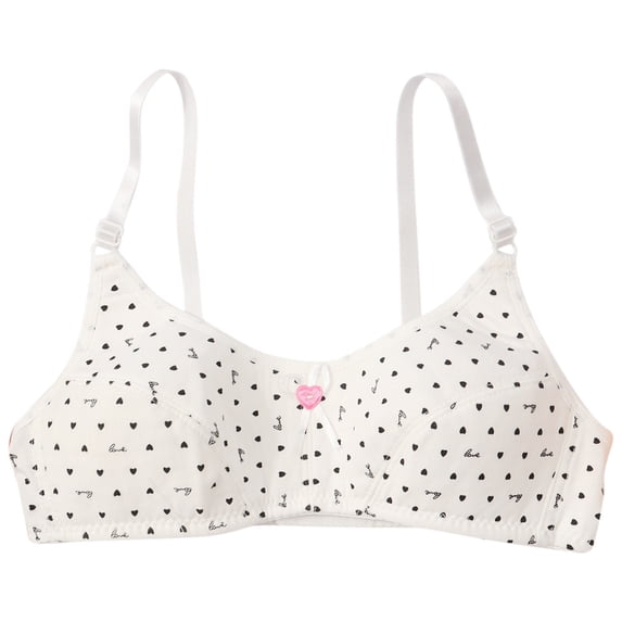 KyCheLot Girls Training Bras Wireless Soft Cup Cute Breathable with Adjustable Straps Everyday Bras for 4-7 Years
