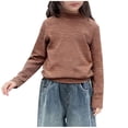 thumbnail image 1 of KyCheLot Girls Undershirts Turtleneck Loose Thermal Soft Stripe Warm Long Sleeve Shirt Tops 2-16 Years, 1 of 6