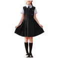 thumbnail image 1 of KyCheLot Girls Uniform Dresses Schoolwear with Bowtie Short Sleeve Blouse and Sleeveless Dress 3 Piece Set 3-15 Years, 1 of 6