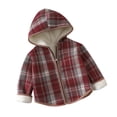 thumbnail image 1 of KyCheLot Girls Warm Jacket Full Zip Vintage Plaid Flannel Hooded Fleece Lined Shirts Jackets Schoolwear 1-7 Years, 1 of 3