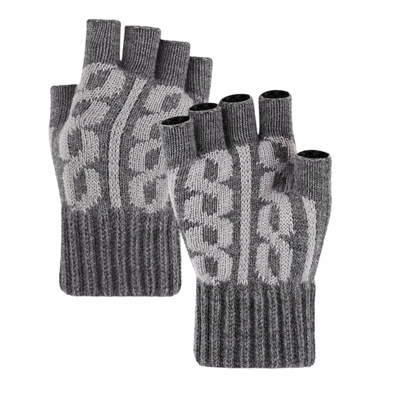 KyCheLot Gloves for Women and Men Winter Half Finger Outdoor Gloves Trendy Casual Thermal Fleece Gloves