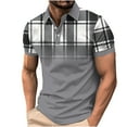 thumbnail image 1 of KyCheLot Golf Shirts for Men Summer Work T-Shirt Plaid Collared Short Sleeve Button T Shirt Casual, 1 of 5