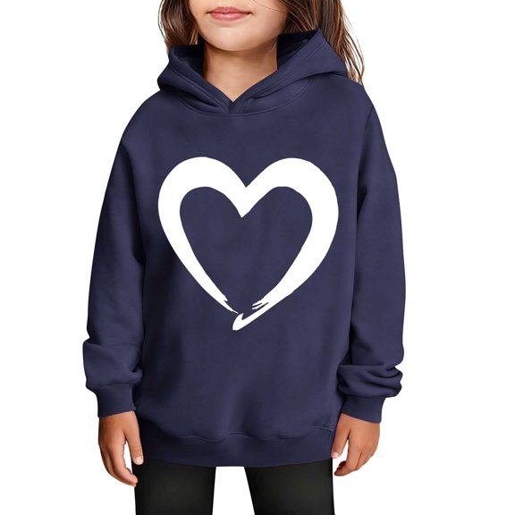 KyCheLot Hoodies for Girls Casual School Wear Pullover Long Sleeve Cute Sweatshirts with Pocket 3-14 Years