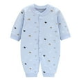 thumbnail image 1 of KyCheLot Infant Baby Boys Girls Jumpsuits Cotton Cute Print Long Sleeve Rompers with Button Bodysuit 0-12 Months, 1 of 4