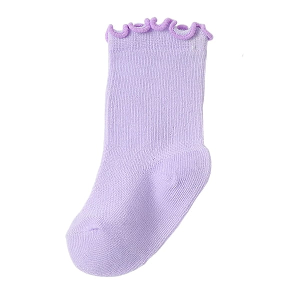 KyCheLot Infant Kids Cotton Socks Mid-Calf Ruffle Socks Casual Lightweight Daily Socks