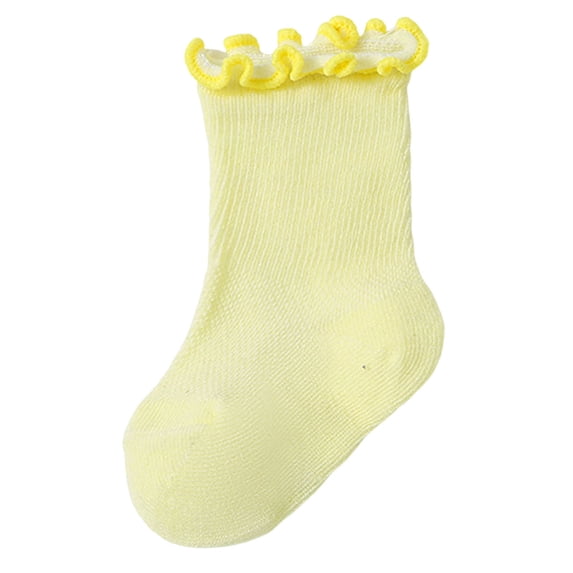KyCheLot Infant Kids Cotton Socks Mid-Calf Ruffle Socks Casual Lightweight Daily Socks