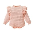 thumbnail image 1 of KyCheLot Infant Toddler Baby Girl Knit Sweater Warm Romper Soft Ruffle Long Sleeve Bodysuit Clothes 0-24 Month, 1 of 6