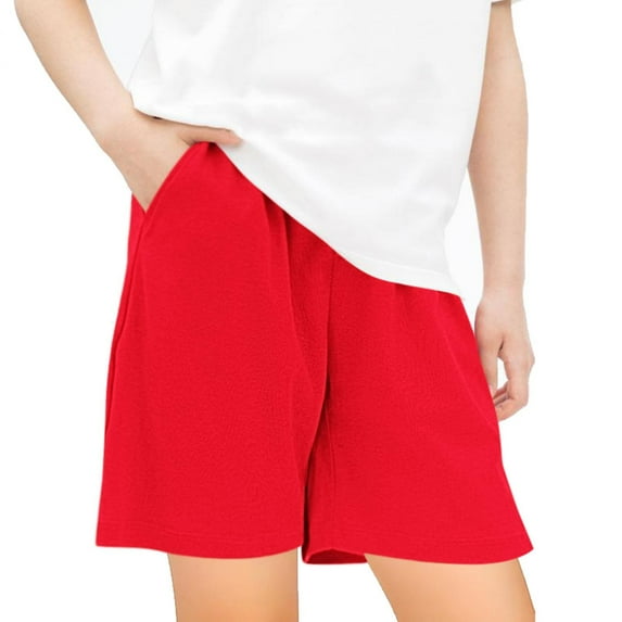 KyCheLot Kids Boys Girls Casual Shorts with Pockets Elastic Mid Waist Comfort Loose Athletic Shorts 5-14 Years