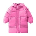 thumbnail image 1 of KyCheLot Kids Boys Girls Long Coat Hood Mid Length Padded Thick Windproof Warm Winter Outerwear with Pockets 2-13Years, 1 of 6