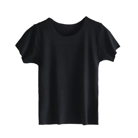 KyCheLot Kids Boys Girls T-Shirts Solid Color Round Neck Short Sleeve Tops Comfy Breathable Workout T-Shirts