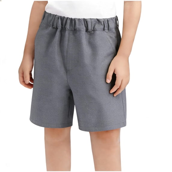 KyCheLot Kids Boys Summer Shorts Solid Color Wide Leg Elastic High Waist Pants Dressy Fashion Outfits with Pockets