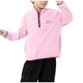 thumbnail image 1 of KyCheLot Kids Fleece Sweatshirts Unisex Lightweight Warm Pullover 1/4 Zip Long Sleeve Sweatshirts for Athletic 4-15 Years, 1 of 7