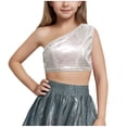 thumbnail image 1 of KyCheLot Kids Girls One-Shoulder Dance Vest Sequin Sparkly Slim Sleeveless Cute Crop Top Fashion Tank Tops 3-16 Years, 1 of 3