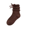 thumbnail image 1 of KyCheLot Kids Girls Socks Fall Knee-High Ruffle Trim Bow Knot Socks Breathable Going out Socks, 1 of 5
