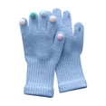 thumbnail image 1 of KyCheLot Kids Knitted Gloves Solid Color Full Finger Stretchy Thicken Gloves Winter Trendy Thermal Gloves, 1 of 4