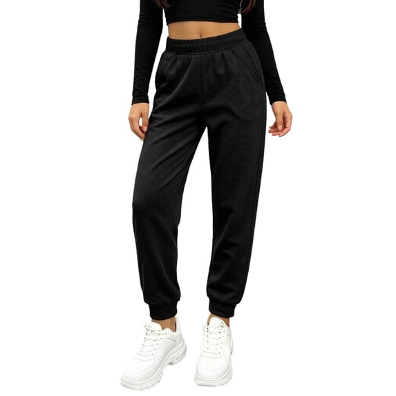 KyCheLot Kids Sweatpants with Pockets Elastic Waist Solid Color Activewear Breathable Outdoor Joggers