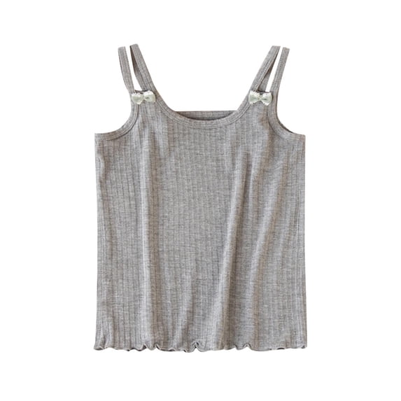 KyCheLot Knit Tank Shirts for Girls Lightweight Spaghetti Strap Ribbed Breathable Casual Cami Tops 3-8 Years