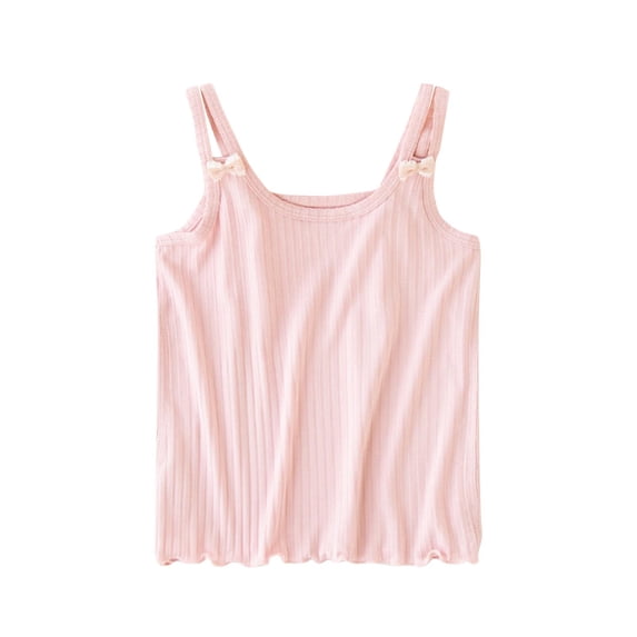 KyCheLot Knit Tank Shirts for Girls Lightweight Spaghetti Strap Ribbed Breathable Casual Cami Tops 3-8 Years