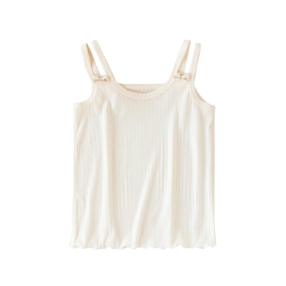 KyCheLot Knit Tank Shirts for Girls Lightweight Spaghetti Strap Ribbed Breathable Casual Cami Tops 3-8 Years
