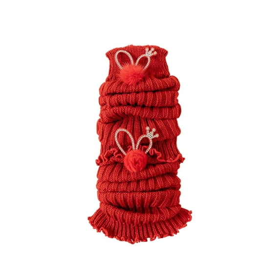 KyCheLot Leg Warmers for Girls Ribbed Knit Thermal Slouchy Knee High Socks Christmas 3-12 Years