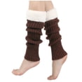 thumbnail image 1 of KyCheLot Leg Warmers for Women Ribbed Fleece Trim Knitted Socks Fall Winter Streetwear, 1 of 2