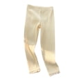 thumbnail image 1 of KyCheLot Legging Pants for Baby Girl Lace Trim Breathable Knit Ribbed Full Length Tights 1-9 Years, 1 of 5