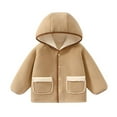 thumbnail image 1 of KyCheLot Little Girls Cotton Coats Soft Warm Fleece Loose Button Hoodie Winter Jackets with Pockets 9Months-7Years, 1 of 5