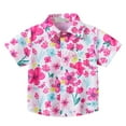 thumbnail image 1 of KyCheLot Little Girls Summer Shirts Lapel Short Sleeve Printed Button down Shirt with Chest Pockets 6 Months-6 Years, 1 of 6