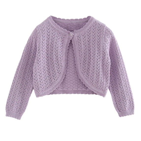 KyCheLot Long Sleeve Girls Knit Cardigan with Button Closure Soft Cotton Sweater Cardigans 1-13 Years