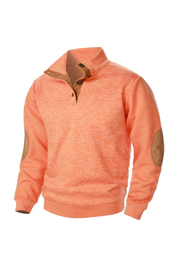 Long Sleeve Work Shirt for Men Stand Collar Buttons Casual Stretchy Long Sleeve Shirts Winter Fall