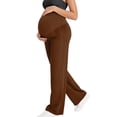 thumbnail image 1 of KyCheLot Maternity Casual Dress Pants Wide Leg Stretchy Work Pregnancy Straight Trousers with Pockets Business, 1 of 6