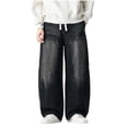 thumbnail image 1 of KyCheLot Men's Baggy Jeans Vintage Wide Leg Elastic Waist Denim Pants with Pockets Loose Trousers Streetwear, 1 of 4