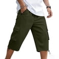 thumbnail image 1 of KyCheLot Men's Capri Cargo Pants 3/4 Length Elastic Waist Capri Pants with Zipper Pockets Summer Everyday, 1 of 6
