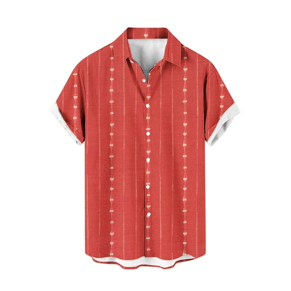 KyCheLot Men's Casual Beach Shirt Lightweight Button down Print Short Sleeve Blouse Summer Tops for Men
