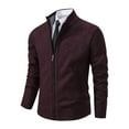 thumbnail image 1 of KyCheLot Men's Casual Sweaters Business Slim Full Zip Stand Collar Casual Knit Cardigan with Pockets Workwear Winter Fall, 1 of 7