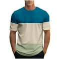 thumbnail image 1 of KyCheLot Men's Color Block Summer Tees Short Sleeve Shirts Casual Crew Neck Tops Dailywear, 1 of 5
