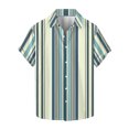 thumbnail image 1 of KyCheLot Men's Dress Shirts Stripe Summer Short Sleeve Collar Button down Shirt Casual Travel, 1 of 5