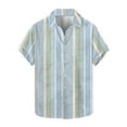 thumbnail image 1 of KyCheLot Men's Dress Shirts Stripe Summer Short Sleeve Collar Button down Shirt Casual Travel, 1 of 5