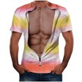 thumbnail image 1 of KyCheLot Men's Fashion T-Shirt Summer Muscle Print Crew Neck Short Sleeve Casual Blouse Shirt Tops, 1 of 2