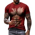 thumbnail image 1 of KyCheLot Men's Fashion T-Shirt Summer Muscle Print Crew Neck Short Sleeve Casual Blouse Shirt Tops, 1 of 6