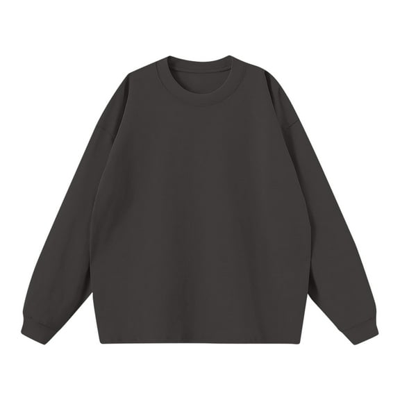KyCheLot Men's Long Sleeve Pullover Shirt Crew Neck Classic Solid Color Baggy Sweatshirts Winter Fall