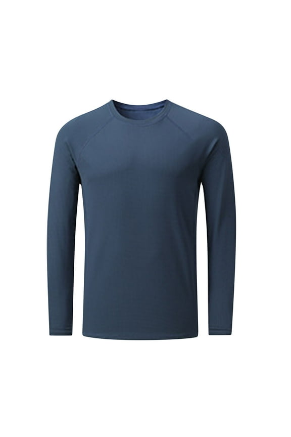 Men's Long Sleeve Shirts Workout Lightweight Thin Breathable Solid Color Undershirts with Thumb Hole