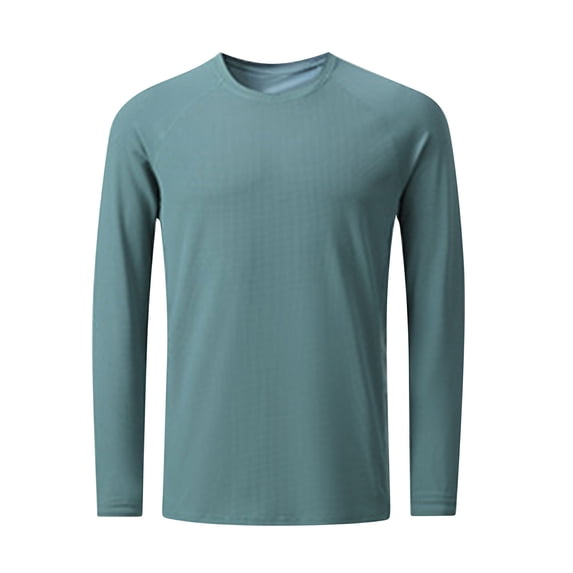 KyCheLot Men's Long Sleeve Shirts Workout Lightweight Thin Breathable Solid Color Undershirts with Thumb Hole