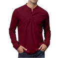 thumbnail image 1 of KyCheLot Men's Long Sleeve Sports Shirts 1/4 Button up Pullover Lightweight Soft Basic Fall Tops Spring, 1 of 5