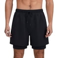 thumbnail image 1 of KyCheLot Men's Running Shorts 2 in 1 Workout Quick Dry Drawstring Elastic Waist Summer Sport Short with Pockets, 1 of 6