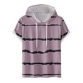 thumbnail image 1 of KyCheLot Men's Short Sleeve Summer Shirt Hoodie Drawstring Lightweight Pullover Stripe Casual T-Shirts Hiking Workout, 1 of 4