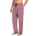 thumbnail image 1 of KyCheLot Men's Sleepwear Pants Plaid Drawstring Elastic Waist Loose Straight Leg Casual Pajamas Trousers with Pockets, 1 of 6