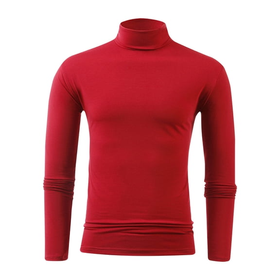 KyCheLot Men's Turtleneck Top Thermal Undershirts Slim Casual Long Sleeve Tops Blouse T-Shirt Fall Winter Spring