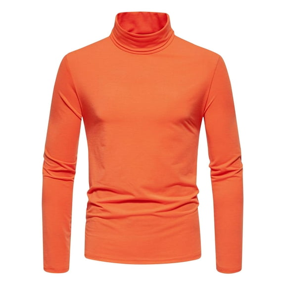 KyCheLot Men's Turtleneck Top Thermal Undershirts Slim Casual Long Sleeve Tops Blouse T-Shirt Fall Winter Spring